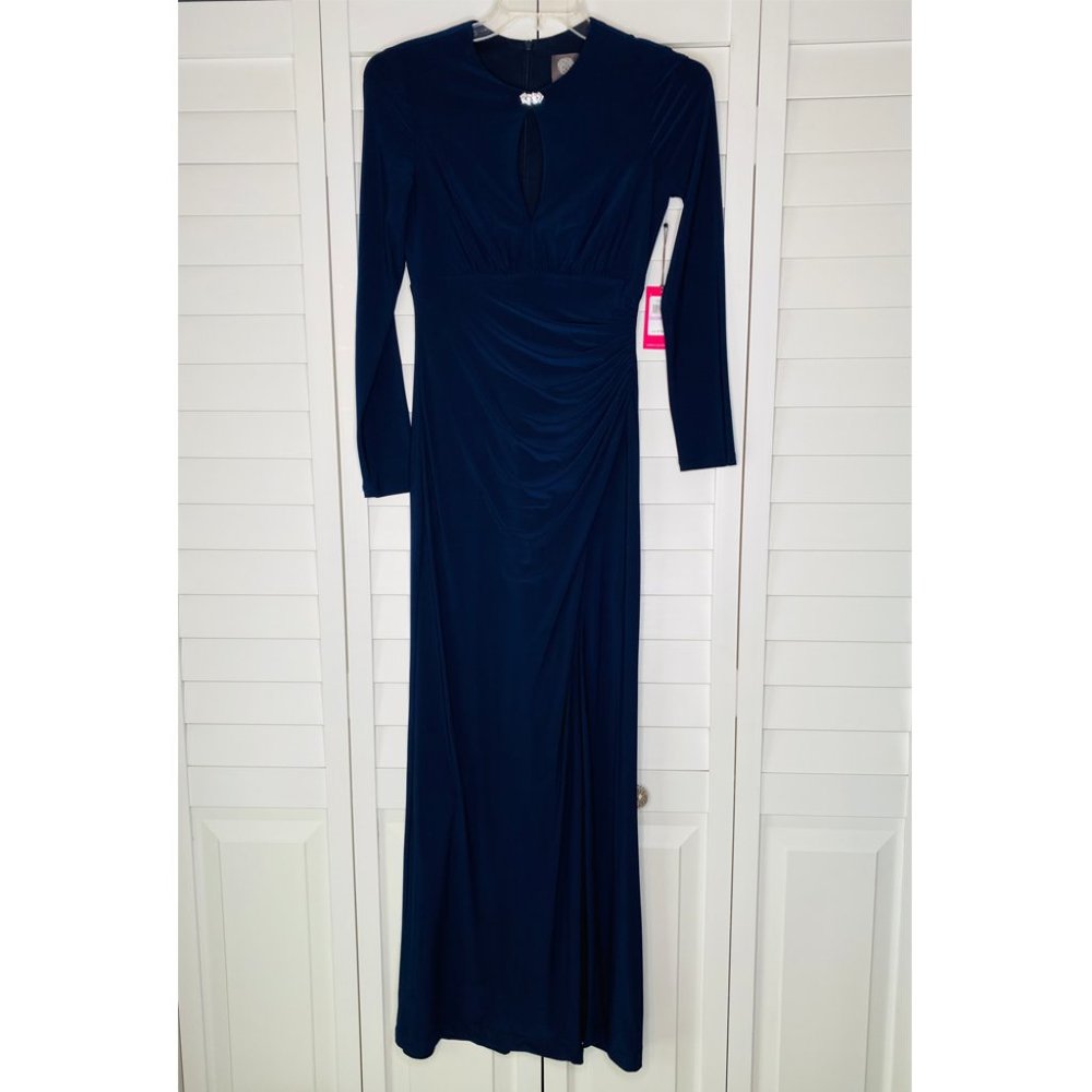 Vince Camuto Keyhole Evening Gown front Slit Size 6 - Picture 5 of 7